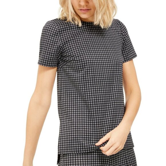 A154 Michael Kors Micro Check Tunic Top - L - Picture 1 of 3